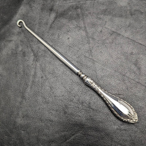 1908 British Antique Sterling Silver Handle Button Hook